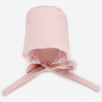 Woven Reversible Bonnet powder pink - Paz Rodríguez