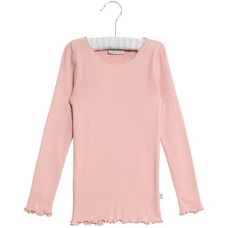 Rib T-Shirt Lace LS misty rose - Wheat