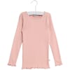 Rib T-Shirt Lace LS misty rose - Wheat