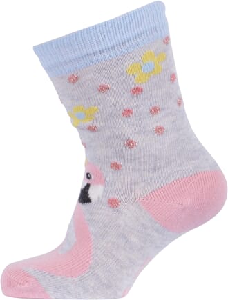 Babysock - Flamingo w/Lurex pearl gr. melange - Melton