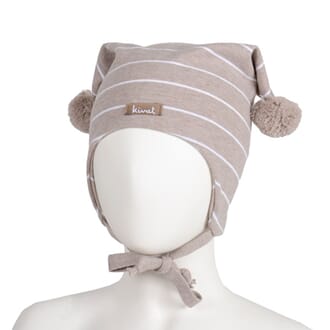 Striped windproof hat beige - Kivat
