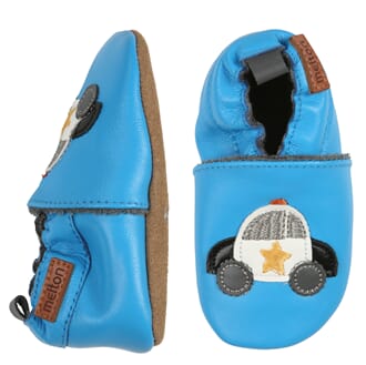 Leather shoe police car blue - Melton