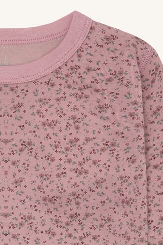 Abba genser ull/bambus Flowers heather - Hust & Claire