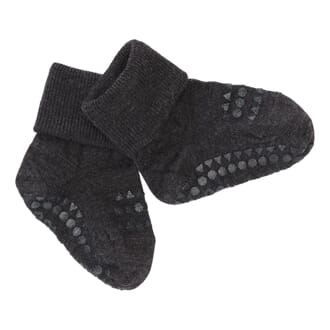 Non Slip Socks Wool Dark Grey Melange - GoBabyGo