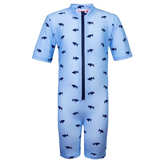 Natsu sunsuit S/S blue fish - Petit Crabe