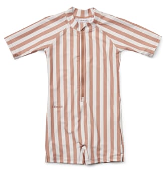 Max swim jumpsuit stripe coral/crem - Liewood