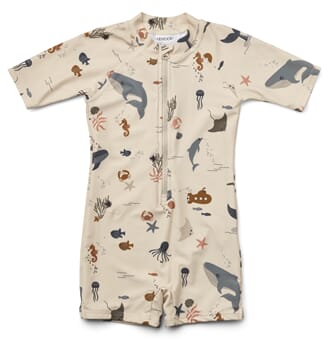 Max swim jumpsuit sea creature/sandy mix - Liewood