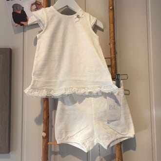 Jersey Knit Newborn Blouse White - Paz Rodríguez