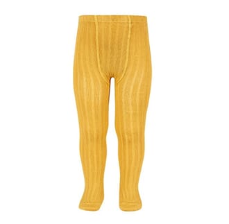 Strømpebukse rib Mustard - Cóndor