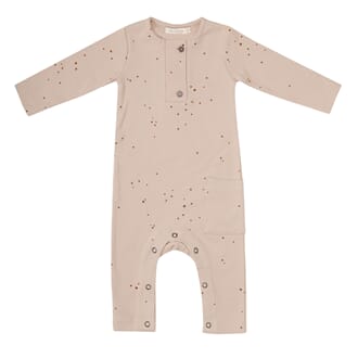 Rib henley jumpsuit dots warm cream - Phil & Phae