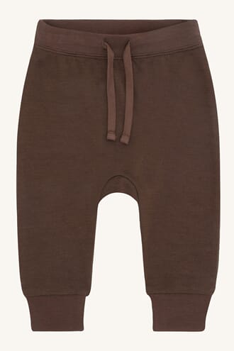 Gaby joggebukse ull/bambus brown stone - Hust & Claire