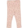 Wool Leggings ivory flowers - Wheat