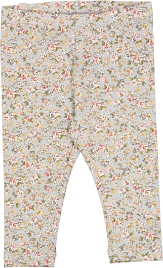 Jersey Leggings dusty dove flowers - Wheat