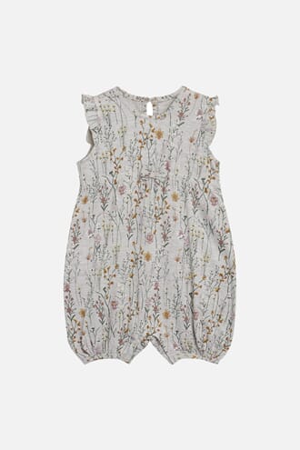 Musling Sommerdrakt bambus med blomster - Hust & Claire
