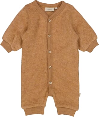 Wool Fleece Jumpsuit clay melange - Wheat