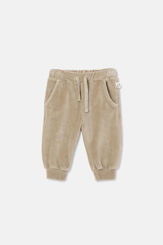 Velour baby pants beige - My Little Cozmo
