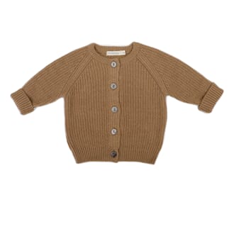 Cashmere-blend baby cardigan biscuit - Phil & Phae
