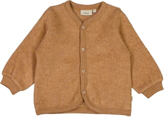 Wool Fleece Cardigan clay melange - Wheat
