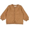 Wool Fleece Cardigan clay melange - Wheat