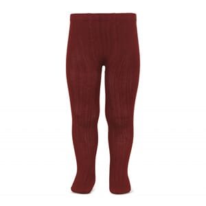 Strømpebukse rib Burgundy - Condor