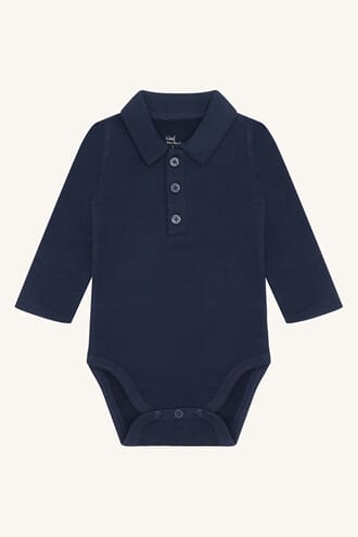 Baldur kragebody ull/bambus more navy - Hust & Claire