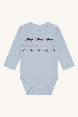 Baloo body ull/bambus leker baby blue - Hust & Claire