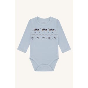 Baloo body ull/bambus leker baby blue - Hust & Claire