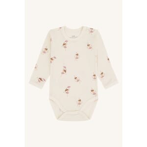 Baloo body ull/bambus blomster off white - Hust & Claire