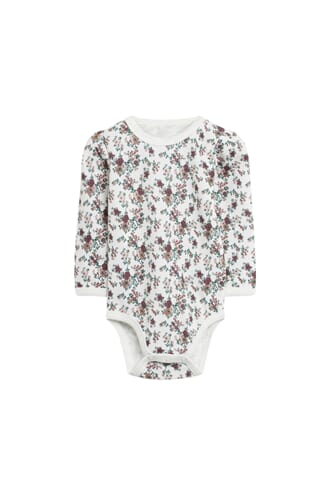Badia body ull/bambus blomster off white - Hust & Claire