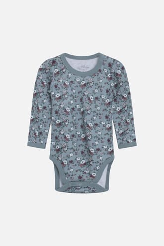 Badia body ull/bambus med blomster green - Hust & Claire