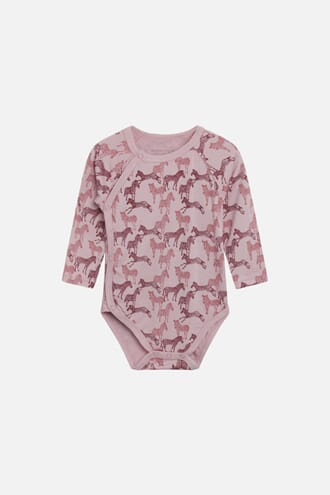 Bum Bambusbody omslag med hester rosa - Hust & Claire