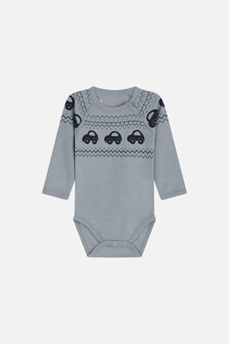 Basti Body ull/bambus biler blue wind - Hust & Claire