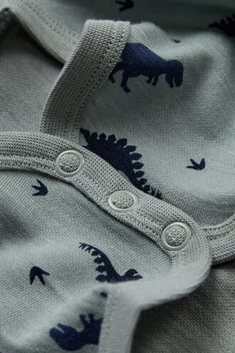 Baloo body ull/bambus Dino green - Hust & Claire
