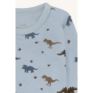 Baloo body ull/bambus Dino baby blue - Hust & Claire