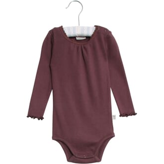 Body Rib Lace LS soft eggplant - Wheat