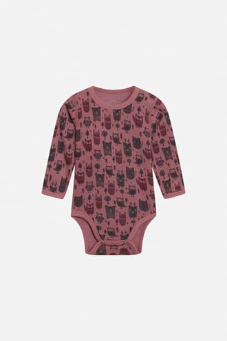 Baloo Body ull/bambus ugler mauve - Hust & Claire