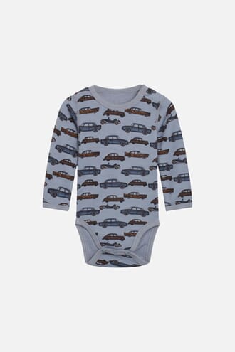 Baloo Body ull/bambus biler blue - Hust & Claire