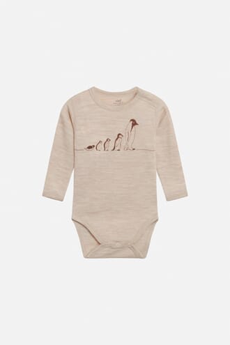 Bo Body ull pingviner wheat - Hust & Claire