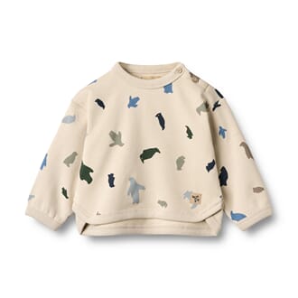 Sweatshirt L/S Emery offwhite penguins - Wheat
