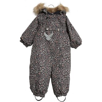 Snowsuit Nickie navy flowers - Wheat