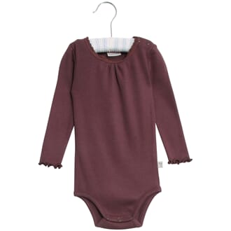 Body Rib Lace LS soft eggplant - Wheat