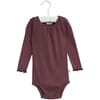 Body Rib Lace LS soft eggplant - Wheat