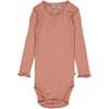 Body Rib Lace LS cameo brown - Wheat