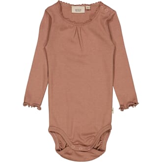 Body Rib Lace LS vintage rose - Wheat