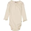 Body Rib Lace LS eggshell - Wheat