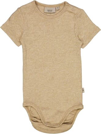 Rib Body Plain SS dark oat melange - Wheat