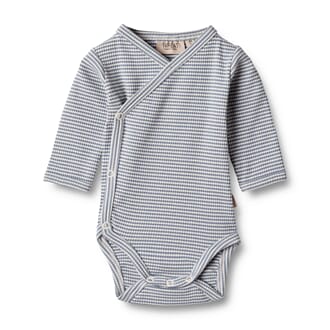 Body Wraparound L/S Pil blue stripe - Wheat