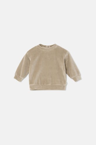 Velour baby sweatshirt beige - My Little Cozmo
