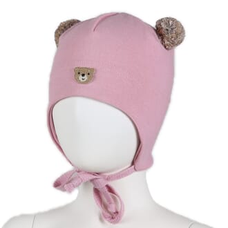 Baby windproof hat teddybear pink - Kivat