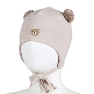 Baby windproof hat teddybear light beige - Kivat